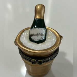 Vintage Champagne in Ice Bucket trinket box